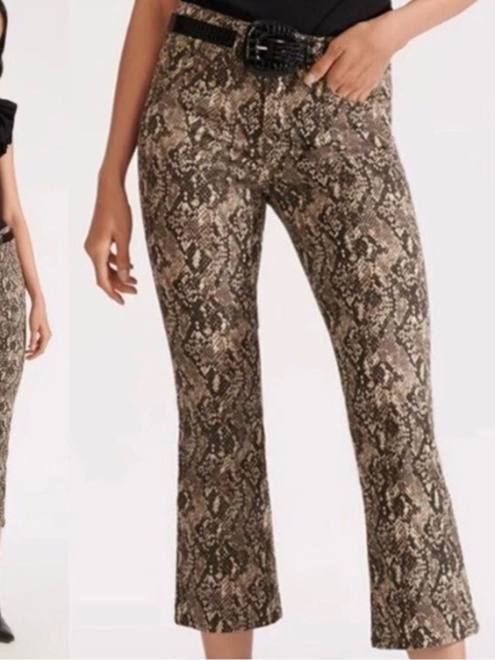 NEW Veronica Beard Nude & Black Snakeskin Flare Jeans NWT!